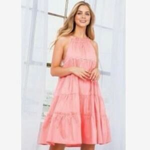 THML Peach Time For Tea Tiered Dress Small